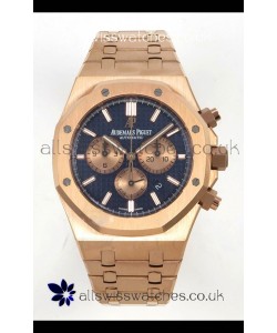 Royal Oak Chrono 26331 Rose Gold Blue Dial Super Clone Watch 