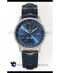 Navitimer Automatic 36 Navy Blue Dial Steel Casing Super Clone Watch 