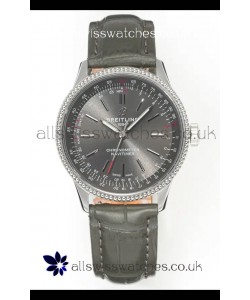 Navitimer Automatic 36 Grey Dial Steel Casing Super Clone Watch 