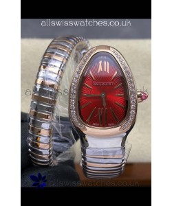 Serpenti Two Tone Red Dial Super Clone Watch