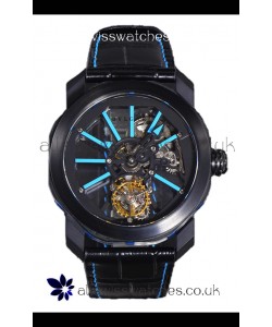 Bvlgari Octo Roma PVD Titanium Watch in Blue Hour Markers Super Clone Watch 