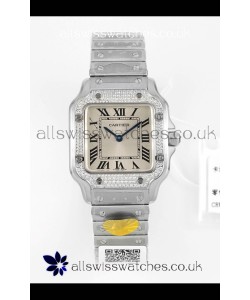 Cartier Santos Swiss Quartz 27MM Steel Dial Super Clone Watch