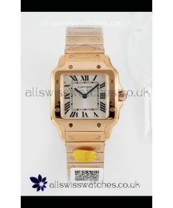 Cartier Santos Swiss Quartz 27MM Rose Gold Super Clone Watch 