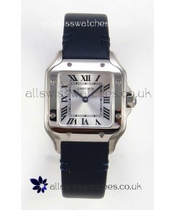 Cartier Santos Swiss Quartz 27MM Steel Leather Strap Super Clone Watch