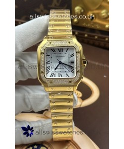 Santos De Cartier 35MM Yellow Gold Super Clone Edition Watch 
