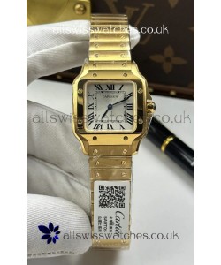 Cartier Santos Swiss Quartz 27MM Yellow Gold Super Clone Watch 