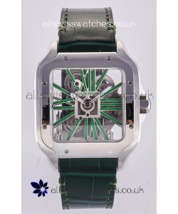 Santos De Cartier Super Clone Watch in Skeleton Dial Steel Case