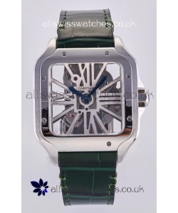 Santos De Cartier Super Clone Watch in Skeleton Dial Steel Case