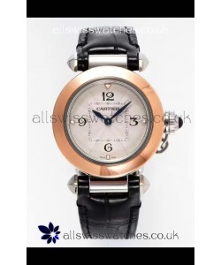Pasha De Cartier Rose Gold Casing Watch 30MM Super Clone Watch 