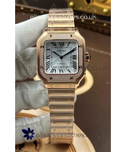 Santos De Cartier 35MM Rose Gold Super Clone Edition Watch 
