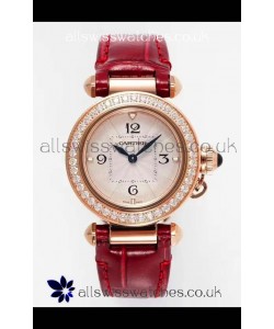 Pasha De Cartier Rose Gold Casing Watch 30MM Super Clone Watch 