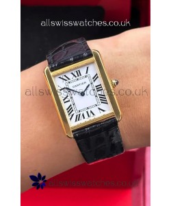 Cartier Tank Solo 27mm Yellow Gold Swiss Quartz Super Clone Watch 