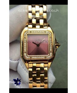 PANTHERE de Cartier 22MM Red Dial Diamonds Super Clone Watch 