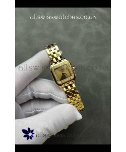 PANTHERE de Cartier 22MM Gold Dial Diamonds Super Clone Watch 