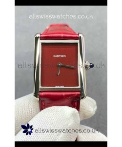Cartier Tank Louis 25MM Swiss Quartz Red Dial Watch 