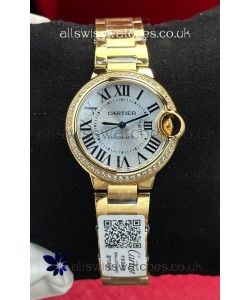 Ballon De Cartier Automatic 33MM Yellow Gold Super Clone Watch 
