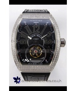 Franck Muller V45 Tourbillon Stainless Steel Diamonds Super Clone Watch 