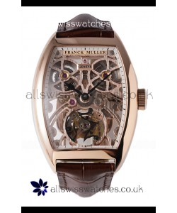 Franck Muller Fast Tourbillon Rose Gold Brown Strap Super Clone Watch 