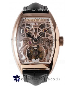 Franck Muller Fast Tourbillon Rose Gold Black Strap Super Clone Watch 