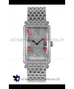 Franck Muller Long Island Color Dreams Stainless Steel Diamonds Swiss Replica Watch 