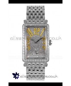 Franck Muller Long Island Stainless Steel Diamonds Swiss Replica Watch 