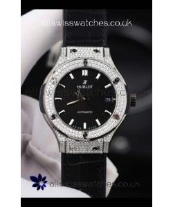 Hublot Classic Fusion Diamonds Steel Black Dial 38MM Super Clone Watch 