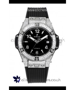 Hublot Big Bang One Click moissanite Paved Casing Super Clone Watch Black Dial