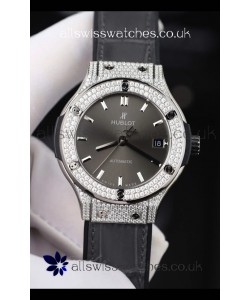 Hublot Classic Fusion Diamonds Steel Grey Dial 38MM Super Clone Watch 