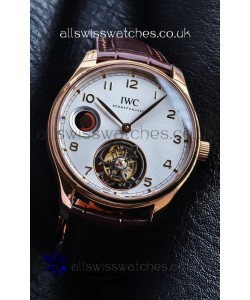 IWC Portuguese Tourbillon Rose Gold Steel dial Super Clone Watch 