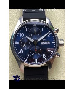 IWC PILOT'S Chronograph Blue Dial Rubber Strap Super Clone Watch 