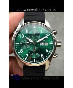 IWC PILOT'S Chronograph Green Dial Rubber Strap Super Clone Watch 