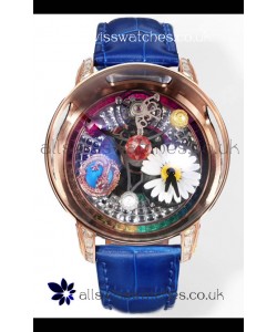 Jacob & CO Astronomia G-Dragon Rose Gold Blue Strap Tourbillon Swiss Replica Watch