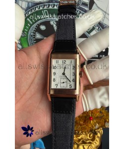 Jaeger-LeCoultre Reverso Tribute Duoface Rose Gold White & Black Dial Super Clone Watch 
