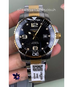 Longines HydroConquest Black Dial Two Tone Super Clone Watch 