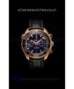 Omega Speedmaster Planet Ocean Rose Gold Black Dial Super Clone Watch 