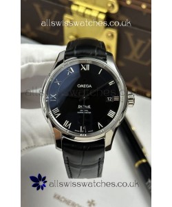 Omega De Ville Co-Axial 41MM Black Dial Leather Strap Super Clone Watch 