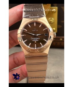 Omega Constellation 38MM Rose Gold Brown Dial Super Clone Watch 