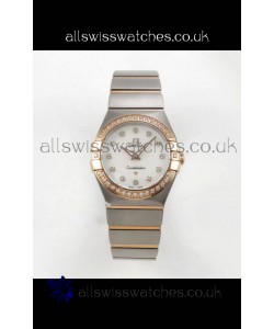 Omega Constellation 28MM Two Tone Rose Gold Pearl Dial QUARTZ Super Clone Watch 