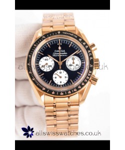 Omega Speedmaster Moonwatch Rose Gold Black Dial Super Clone Watch 