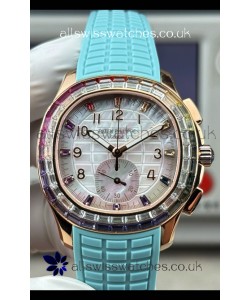 Patek Philippe Aquanaut 7968 Rose Gold Tiffany Blue Strap Super Clone Watch 