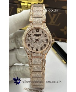 Patek Philippe Twenty-4 Diamonds Paved Rose Gold Super Clone Watch 