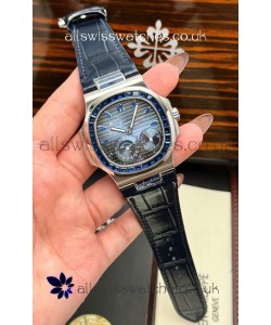 Patek Philippe Nautilus 5712 Rose Gold Blue Rubies Super Clone Watch 