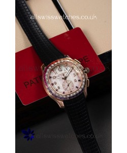Patek Philippe Aquanaut 7968 Rose Gold Black Strap Super Clone Watch 