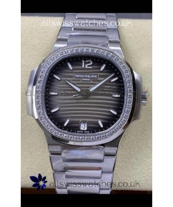 Patek Philippe Nautilus 7118 35MM Grey Dial Diamonds Super Clone Watch 