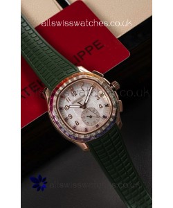 Patek Philippe Aquanaut 7968 Rose Gold Green Strap Super Clone Watch 