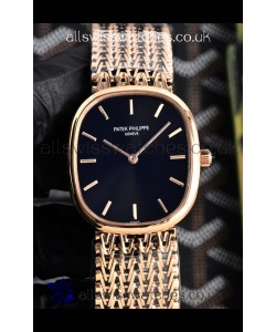 Patek Philippe Golden Ellipse 5738/1R-001 Rose Gold Black Dial Super Clone Watch 