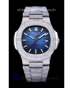 Patek Philippe Super Clone Nautilus 5711/1A Diamonds Paved Edition Blue Dial