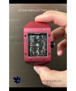 Richard Mille 16-02 Titanium Extra-Flat Red Rubber Super Clone Watch 