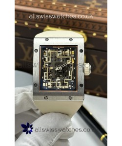 Richard Mille 16-02 Titanium Extra-Flat White Rubber Super Clone Watch 