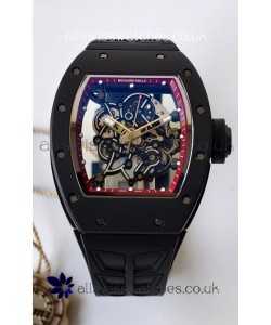 Richard Mille RM055 FREE SPRUNG MVMNT Black Ceramic Red Inner Bezel Super Clone Watch 